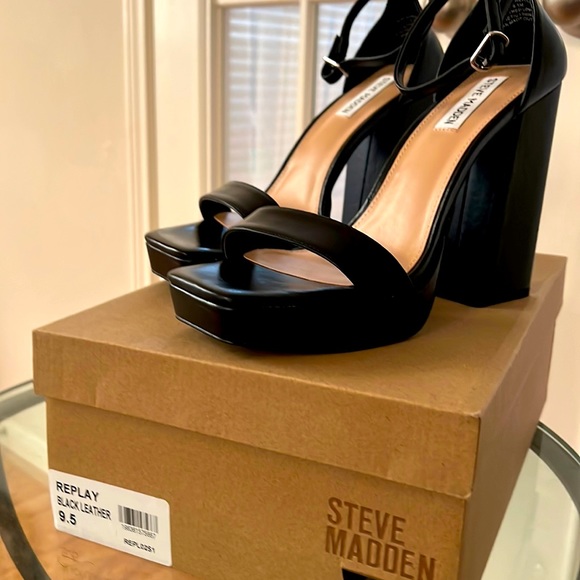 Steve Madden black leather - Picture 1 of 3